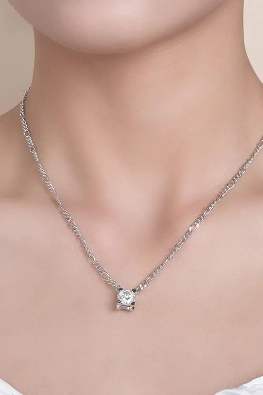 2 Carat Moissanite 925 Sterling Silver Pendant Necklace Silver / One Size The Nichole Collection