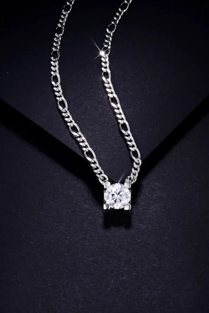 2 Carat Moissanite 925 Sterling Silver Pendant Necklace Silver / One Size The Nichole Collection