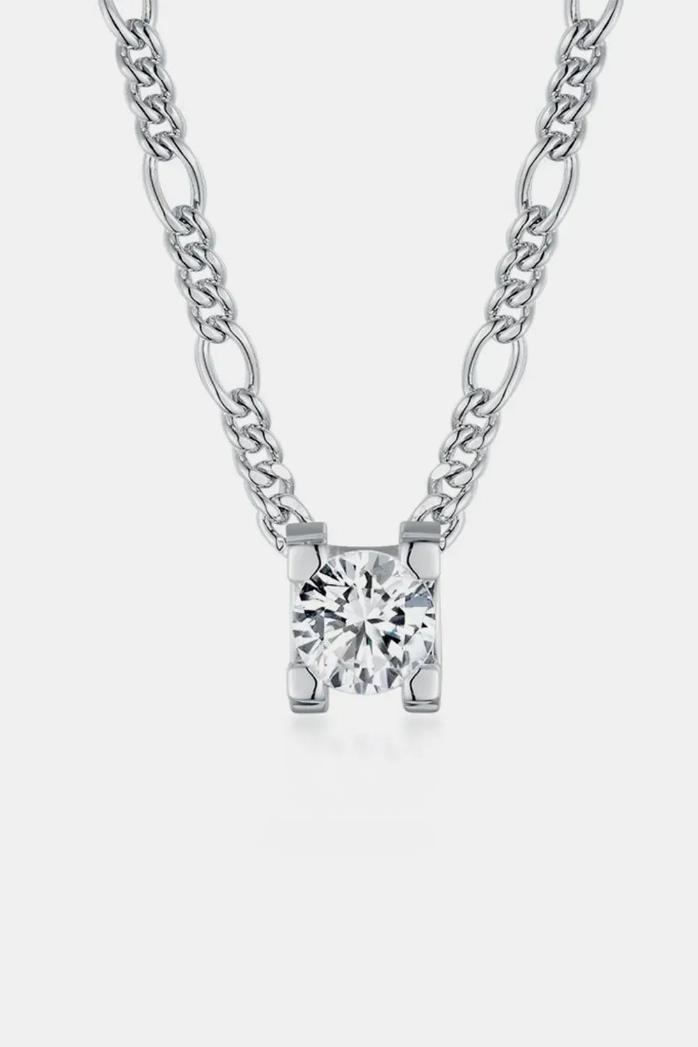 2 Carat Moissanite 925 Sterling Silver Pendant Necklace Silver / One Size The Nichole Collection