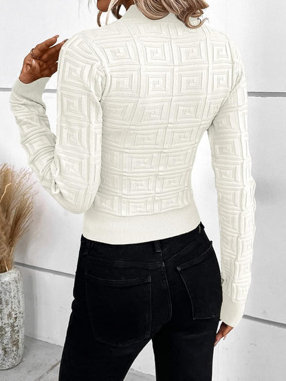 #20 - Designer Style Geo Pattern Slim Fit Light Sweater - Last Call Sweaters The Nichole Collection