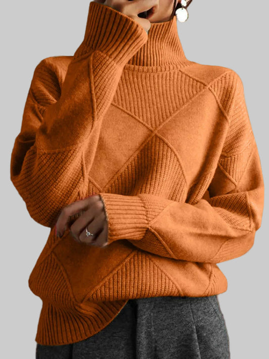 Argyle Pattern Turtleneck Sweater | The Nichole Collection