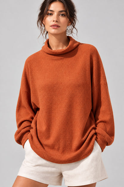 THE WAFFLE MOCK NECK SWEATER The Nichole Collection - Official Site