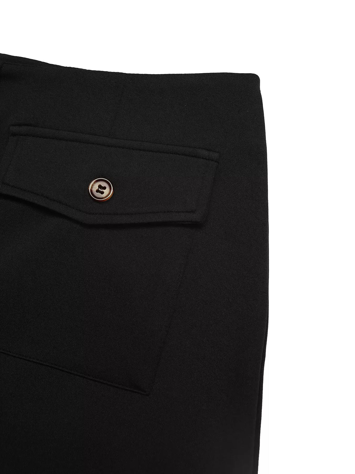 BUTTON-FRONT POCKETED MIDI SKIRT The Nichole Collection - Official Site