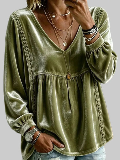 BABYDOLL VELVET LACE BLOUSE The Nichole Collection - Official Site