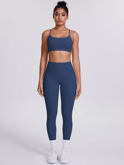 Criss-Cross Back Cami and Leggings Active Set The Nichole Collection - Official Site