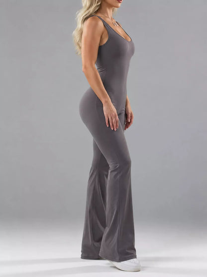 Seamless Scoop-Neck Flared Jumpsuit The Nichole Collection - Official Site