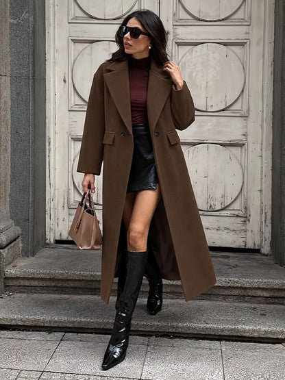 Double-Breasted Longline Coat The Nichole Collection