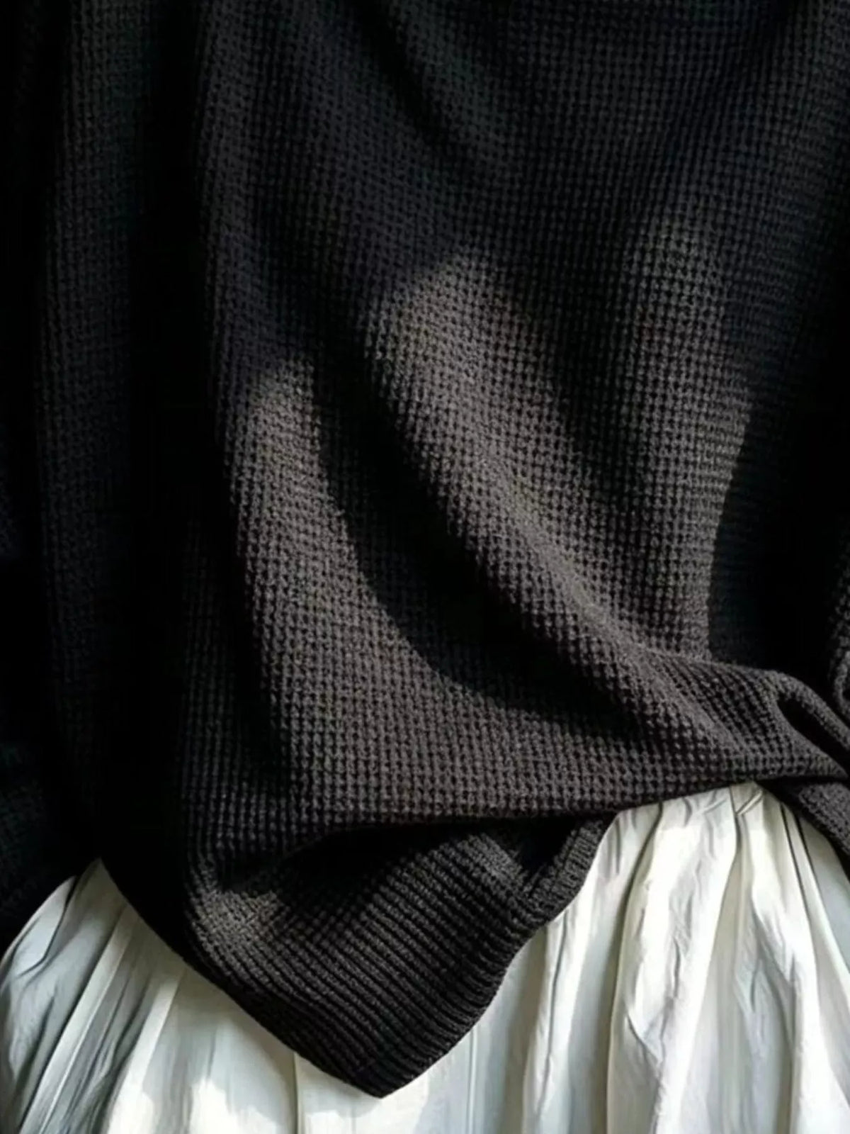 Oversized Waffle-Knit Mock-Neck Top The Nichole Collection - Official Site