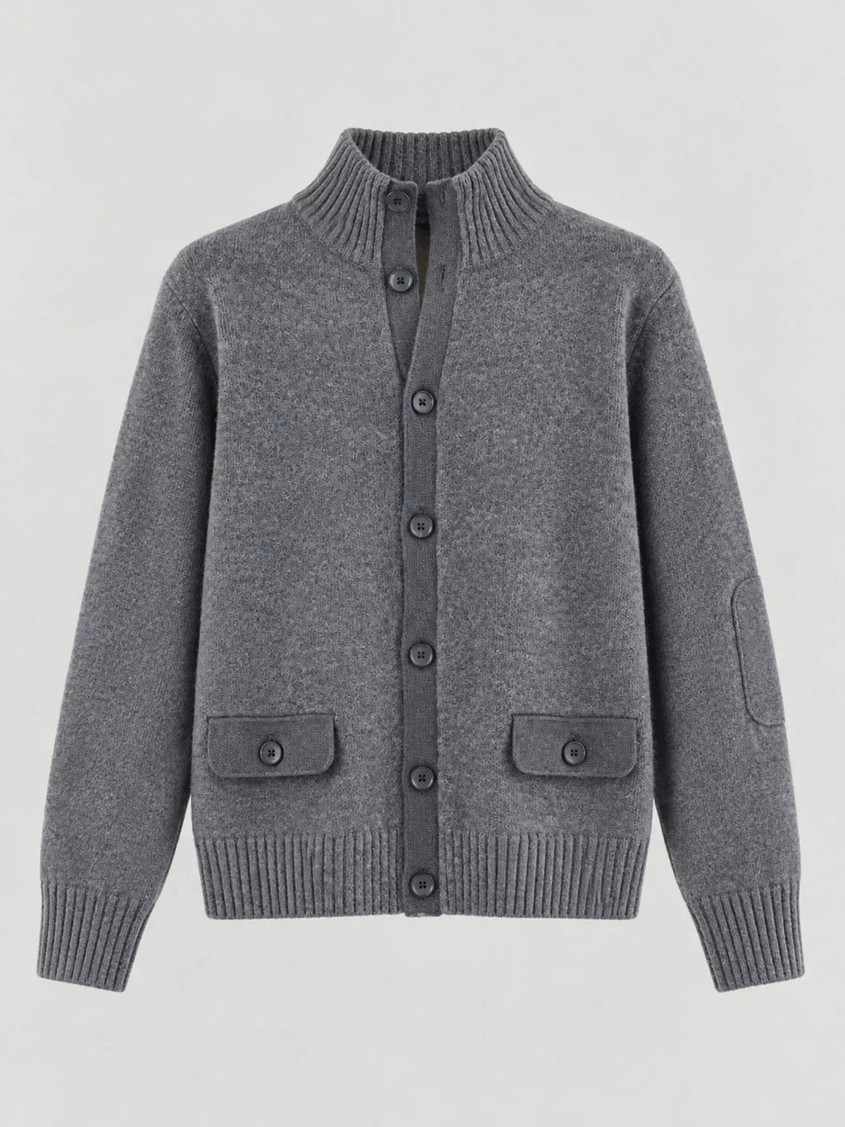 Wool Ribbed-Knit Mock-Neck Cardigan The Nichole Collection - Official Site