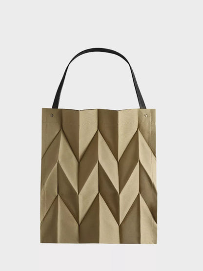GEOMETRIC PLEATED CANVAS TOTE The Nichole Collection - Official Site