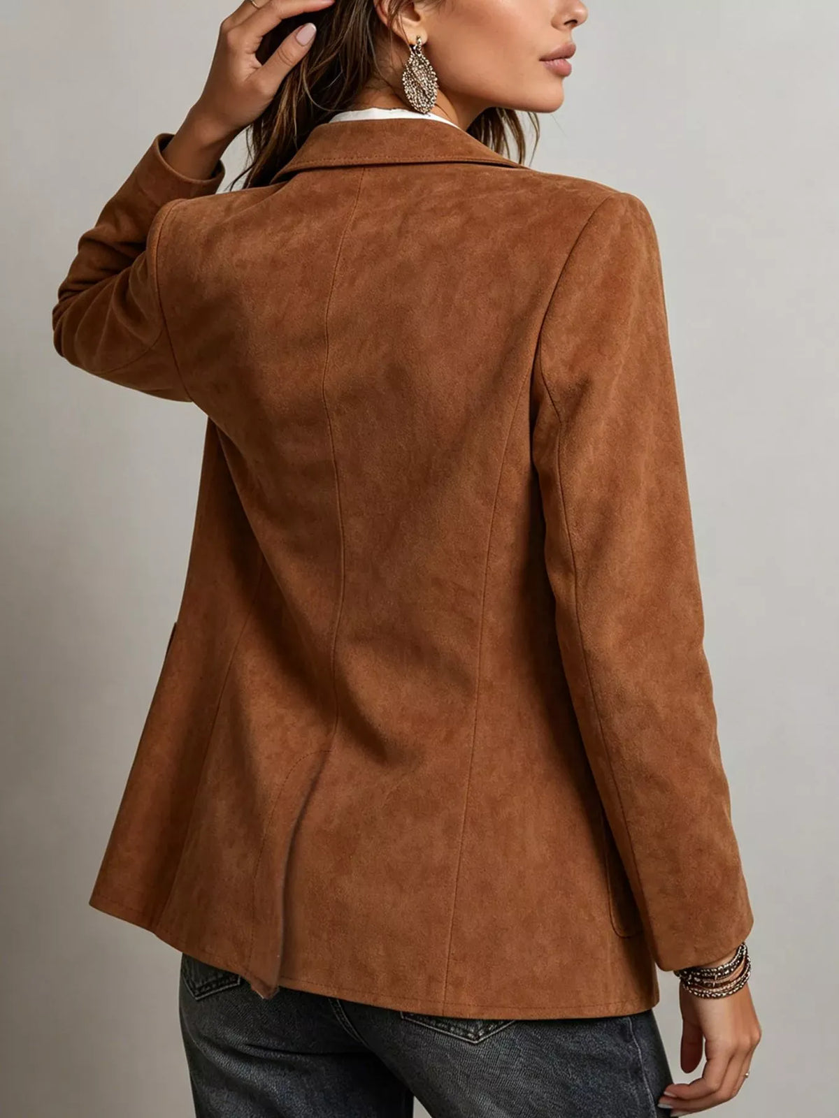 Suede-Feel Single-Breasted Blazer The Nichole Collection - Official Site