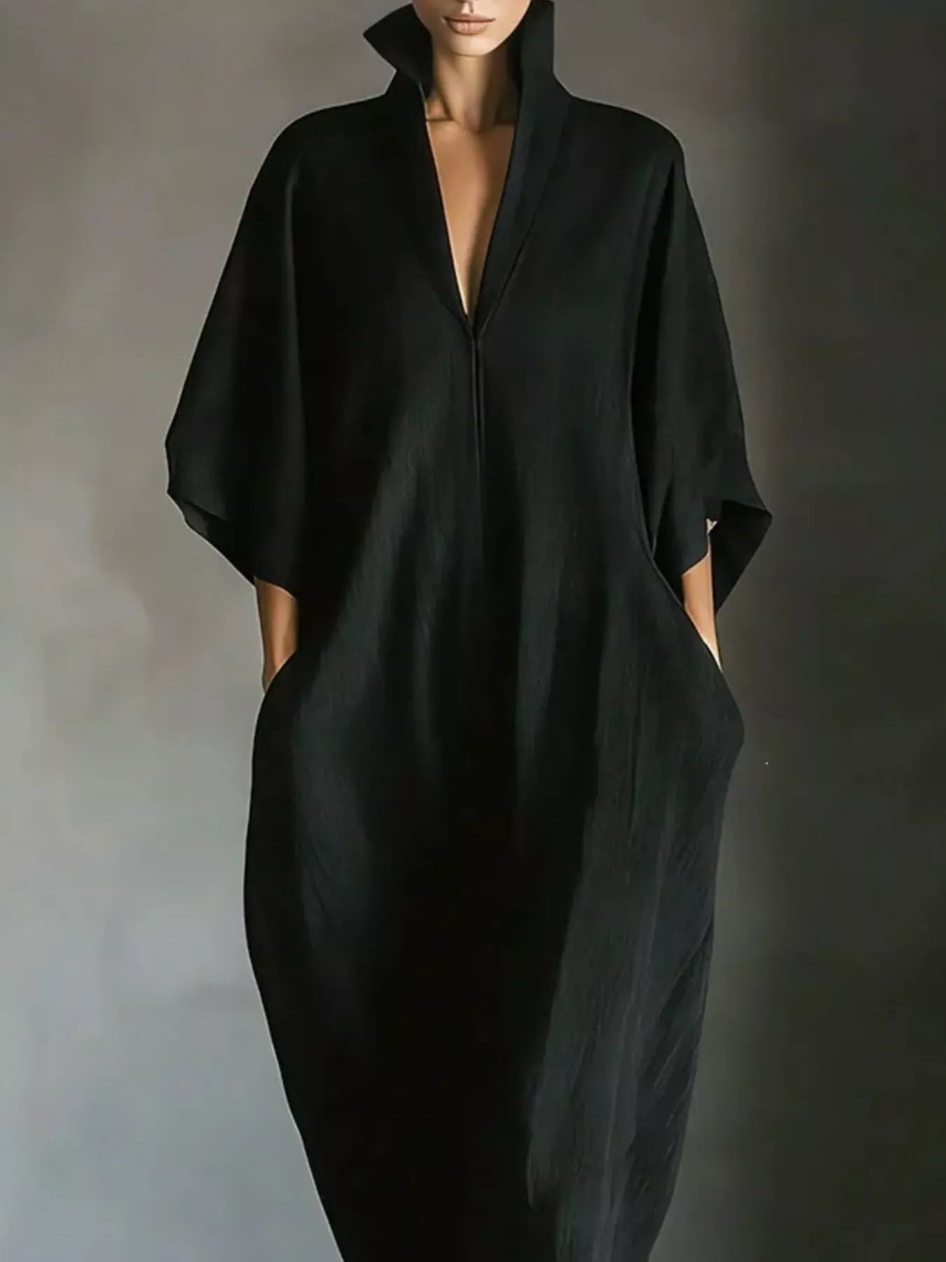 3/4 Sleeve Maxi Dress with Pockets The Nichole Collection - Official Site