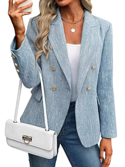 Double-Breasted Lapel-Collar Blazer The Nichole Collection - Official Site