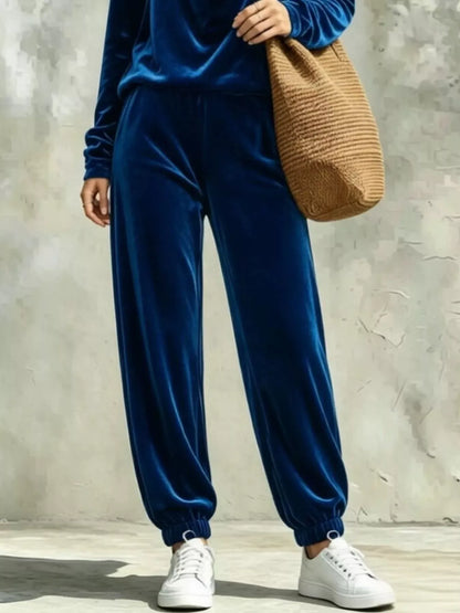 Velvet Cowl-Neck Top & Jogger Pants Set The Nichole Collection - Official Site