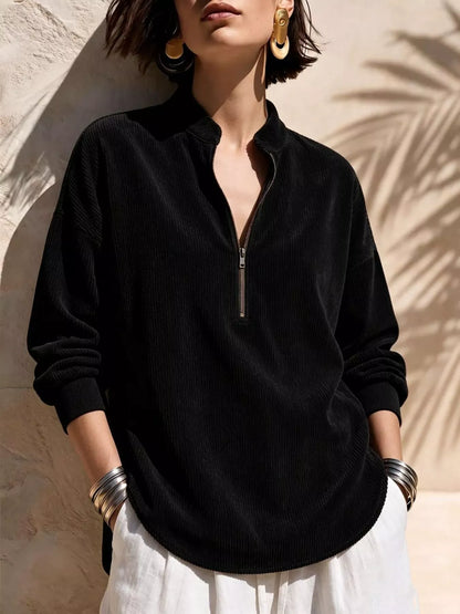 ASPEN CORDUROY HALF-ZIP SWEATER The Nichole Collection - Official Site