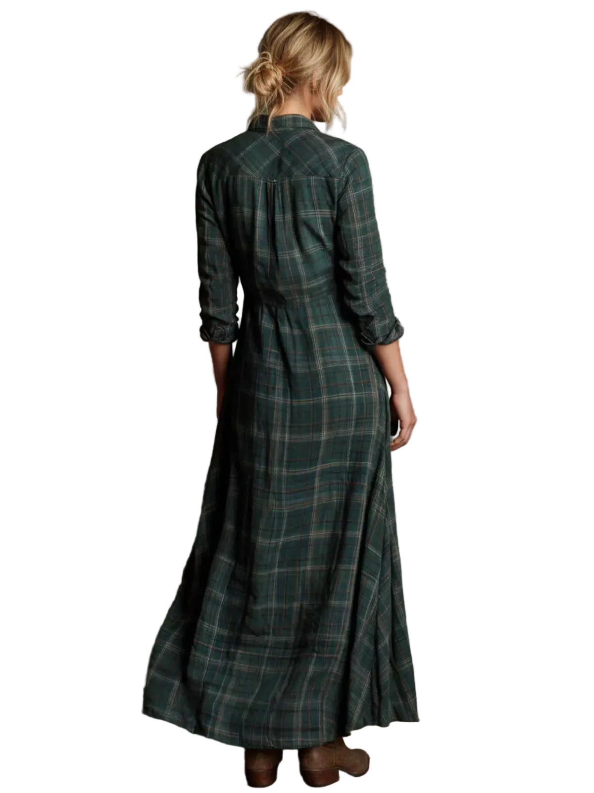 VINTAGE PLAID BUTTON-DOWN MAXI SHIRT DRESS The Nichole Collection - Official Site