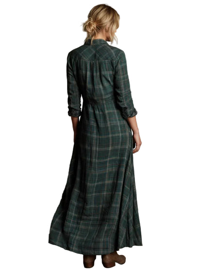 VINTAGE PLAID BUTTON-DOWN MAXI SHIRT DRESS The Nichole Collection - Official Site
