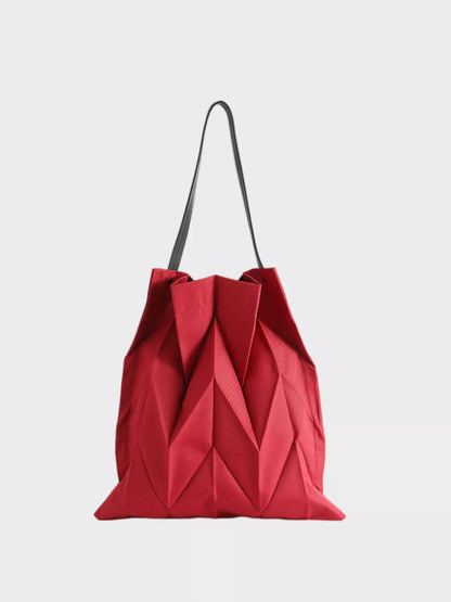 GEOMETRIC PLEATED CANVAS TOTE The Nichole Collection - Official Site