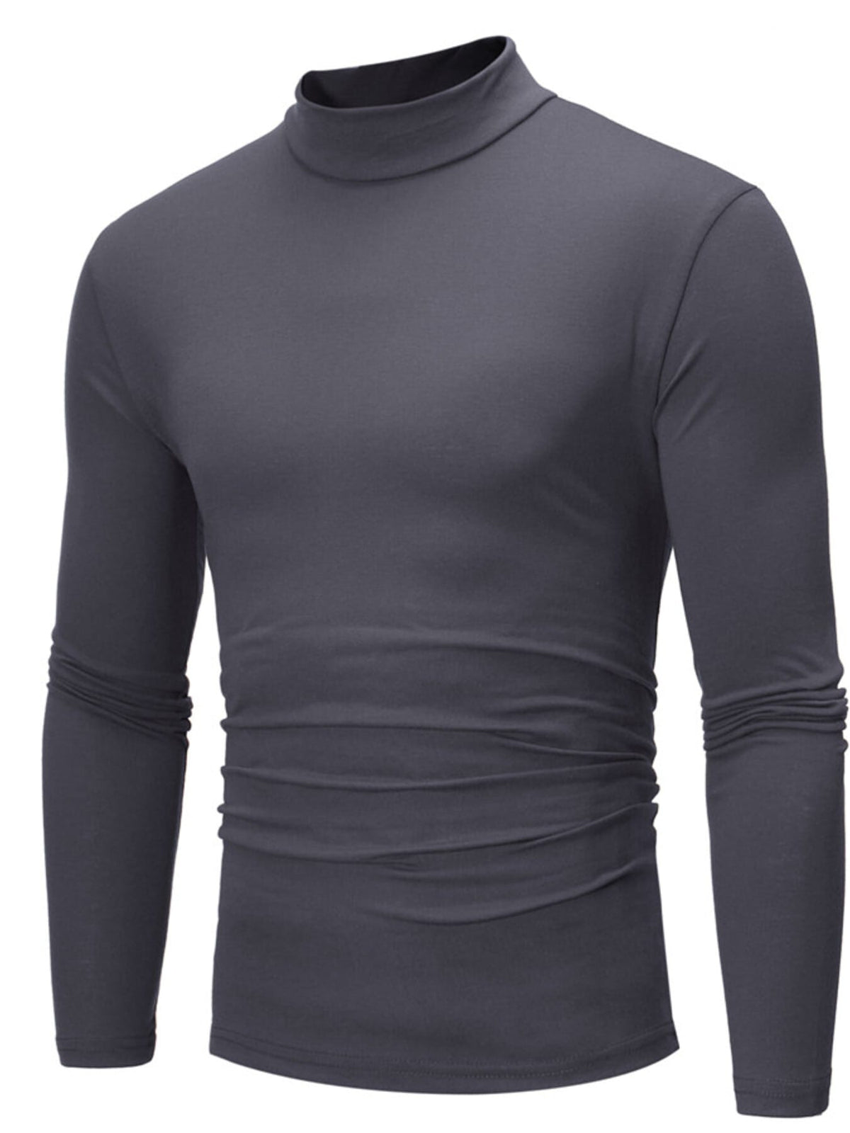 Men's Slim-Fit Mock-Neck Long-Sleeve Shirt Jonathan M Collection