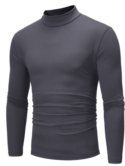 Men's Slim-Fit Mock-Neck Long-Sleeve Shirt Jonathan M Collection