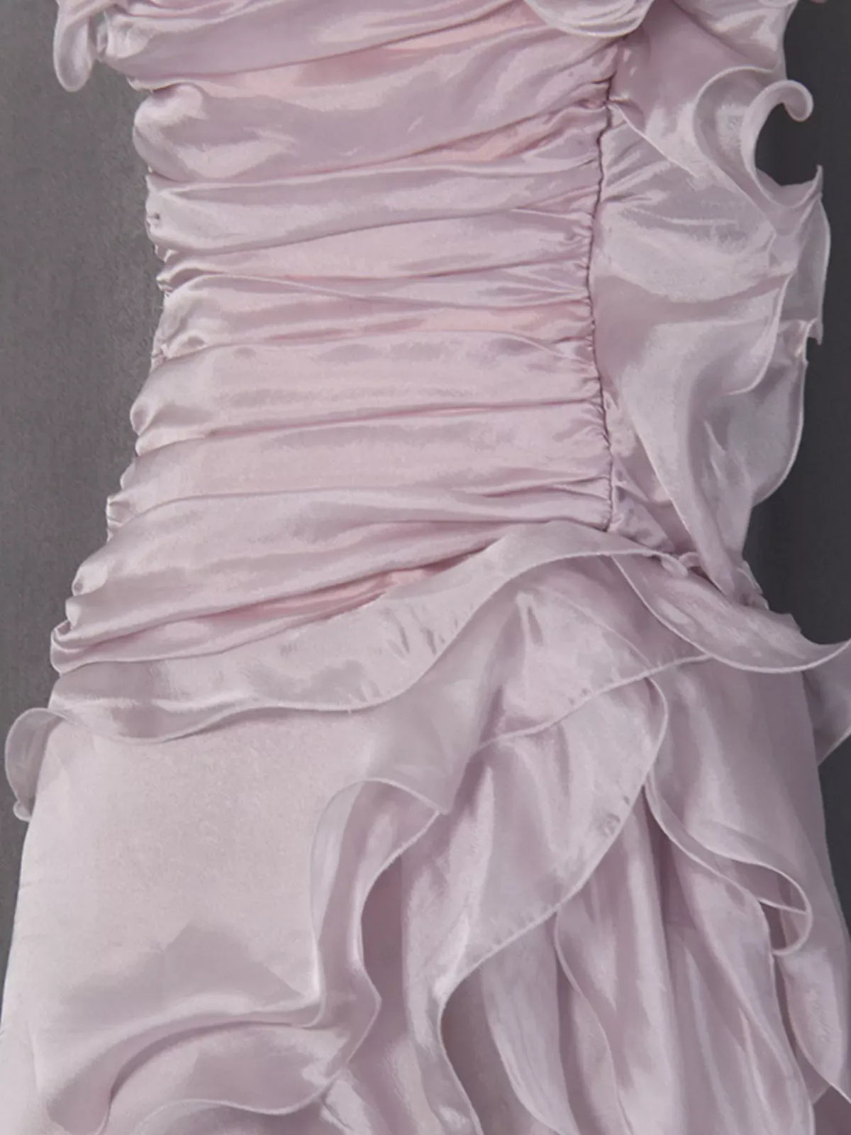 Ruffled High-Low Strapless Dress The Nichole Collection
