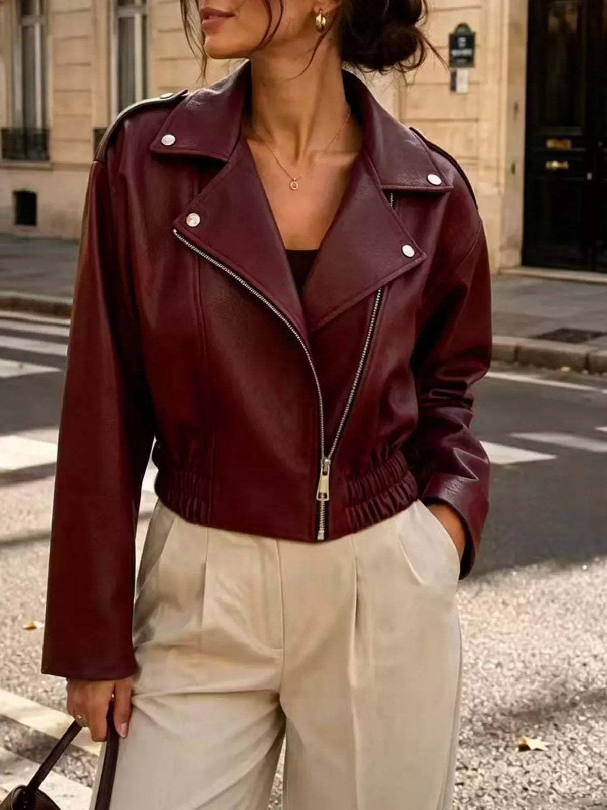 GREENWICH FAUX LEATHER JACKET The Nichole Collection - Official Site