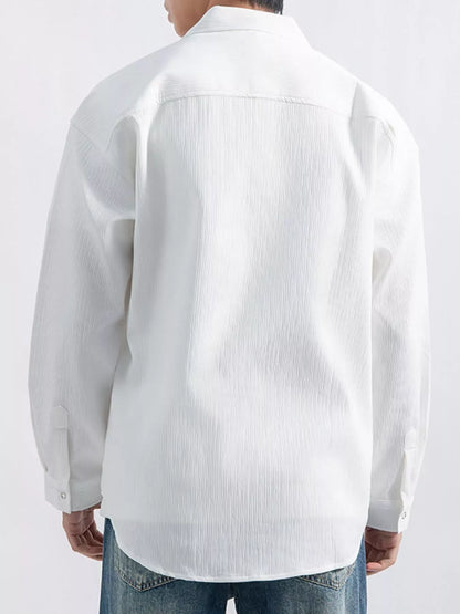 Men's Casual Textured Button-Down Shirt Jonathan M Collection