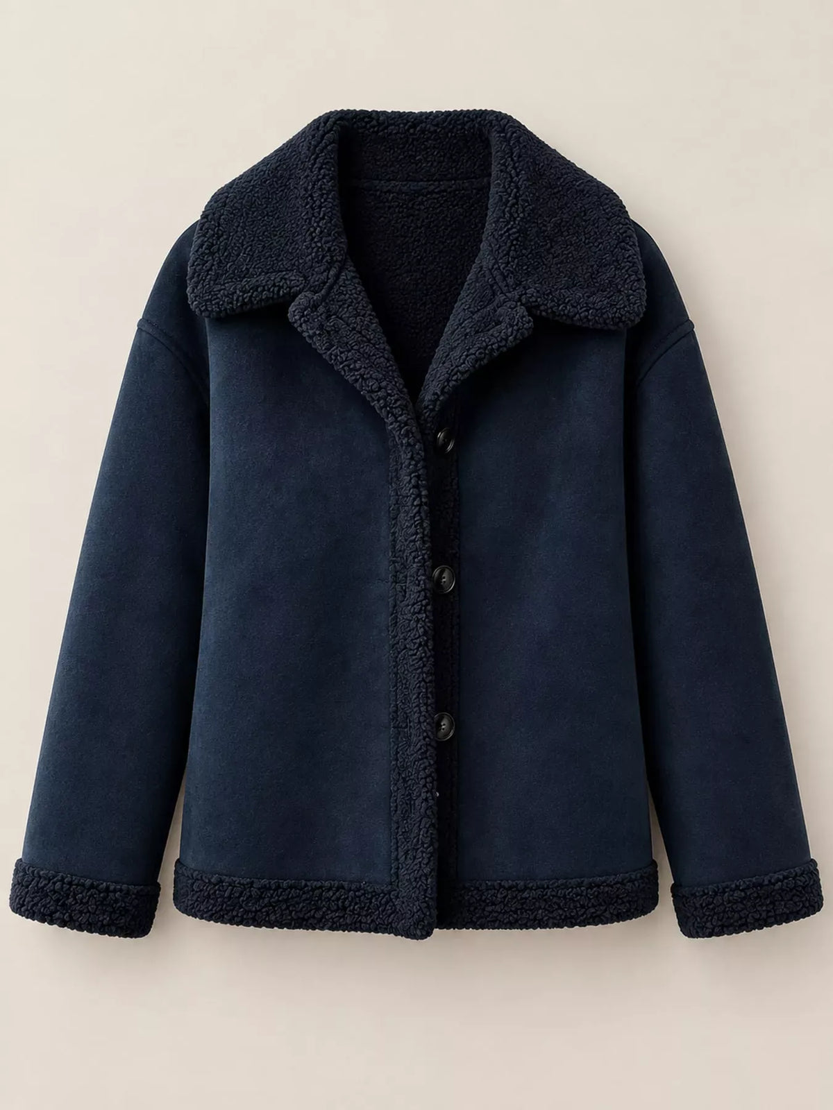 Cashmere-Blend Suede Sherpa Jacket The Nichole Collection