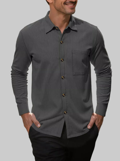 Men's Casual Button-Up Long-Sleeve Shirt The Nichole Collection