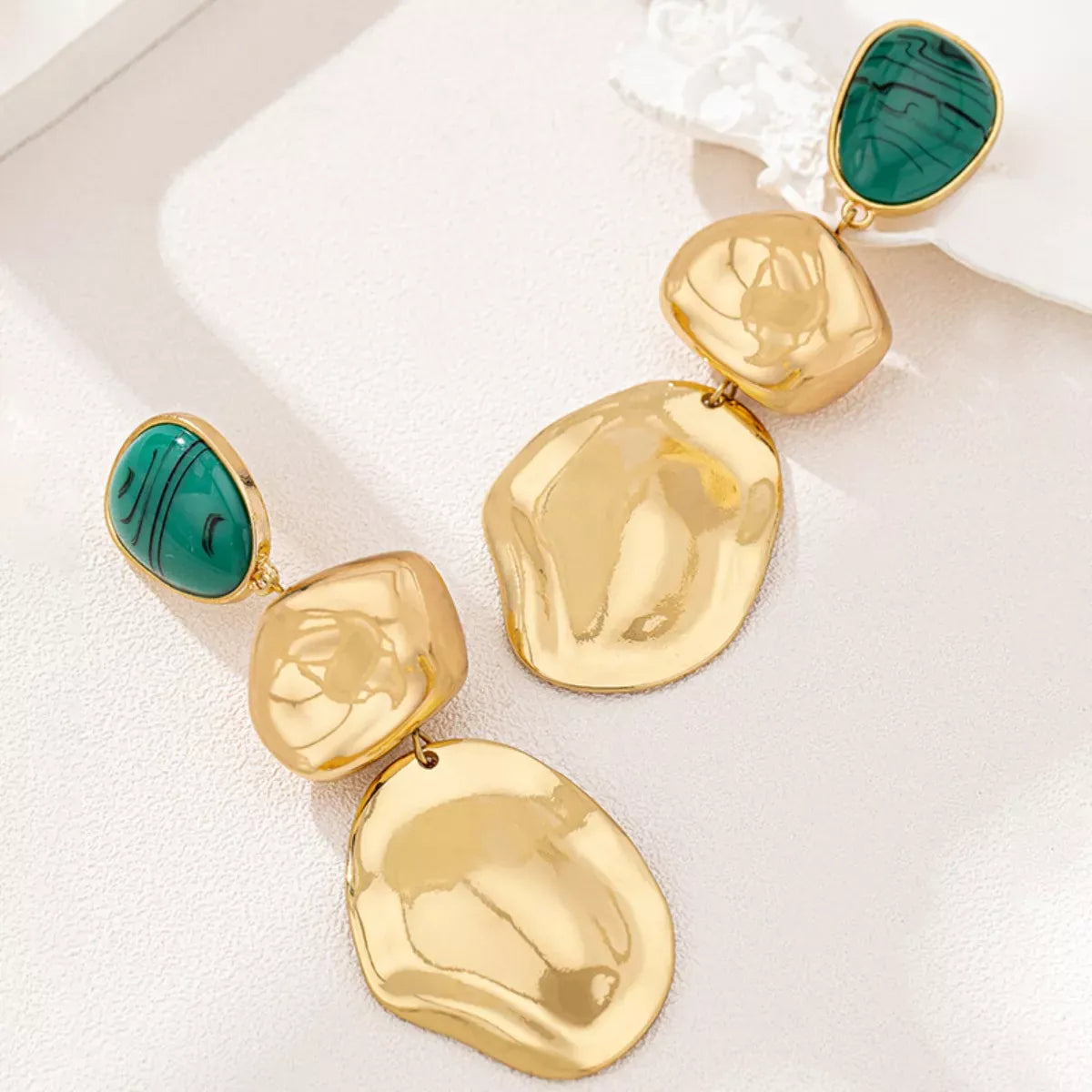 ORGANIC CRUMPLED GOLD DROP EARRINGS The Nichole Collection - Official Site