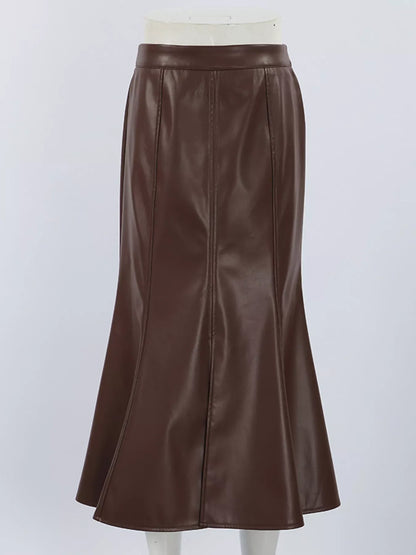 Slit Mermaid Midi Skirt The Nichole Collection