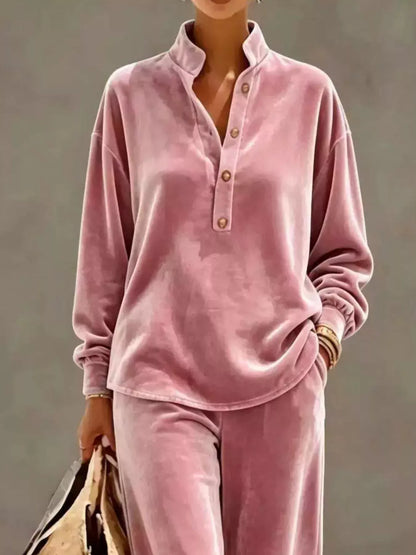 THE RELAXED VELVET WIDE-LEG SET The Nichole Collection - Official Site