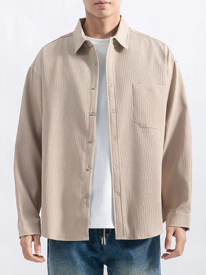 Men's Casual Textured Button-Down Shirt Jonathan M Collection