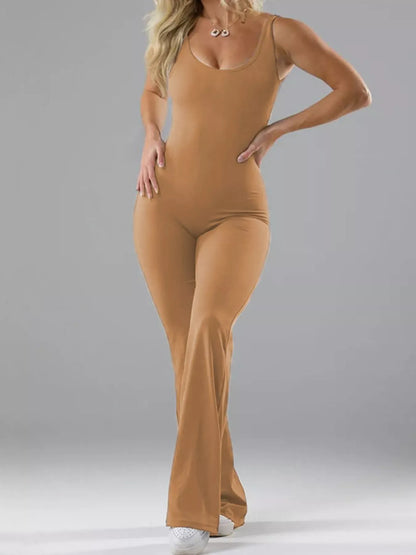 Seamless Scoop-Neck Flared Jumpsuit The Nichole Collection - Official Site