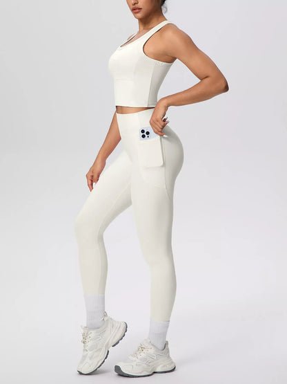 Scoop-Neck Tank and High-Waisted Leggings Active Set The Nichole Collection - Official Site