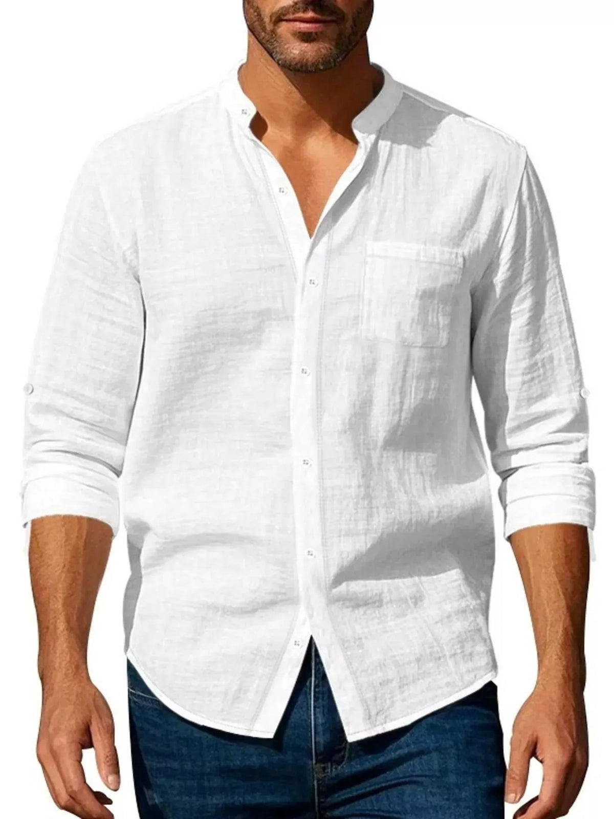 Men's Classic Button-Up Long-Sleeve Shirt The Nichole Collection