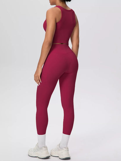 Scoop-Neck Tank and High-Waisted Leggings Active Set The Nichole Collection - Official Site