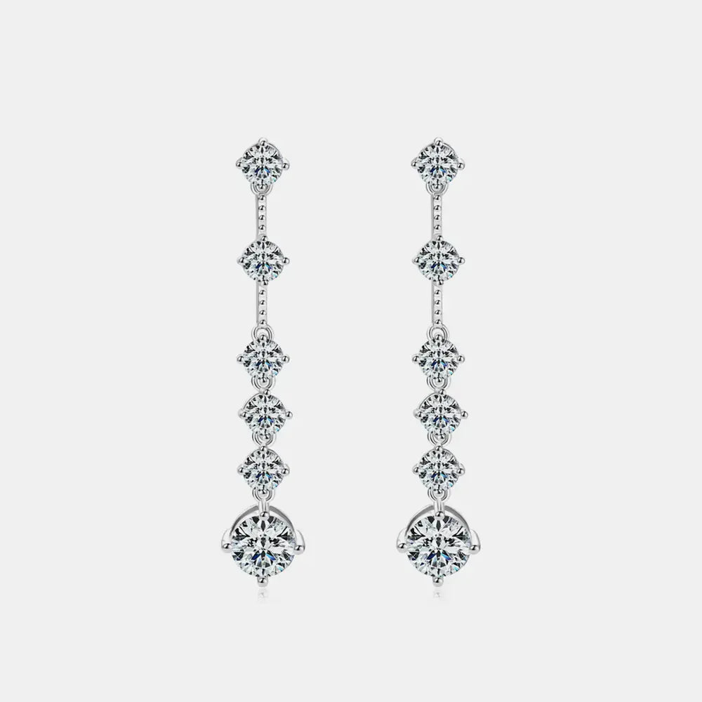 4 Carat Moissanite 925 Sterling Silver Earrings Silver / One Size The Nichole Collection