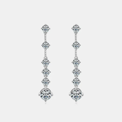 4 Carat Moissanite 925 Sterling Silver Earrings Silver / One Size The Nichole Collection