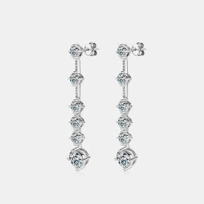 4 Carat Moissanite 925 Sterling Silver Earrings Silver / One Size The Nichole Collection