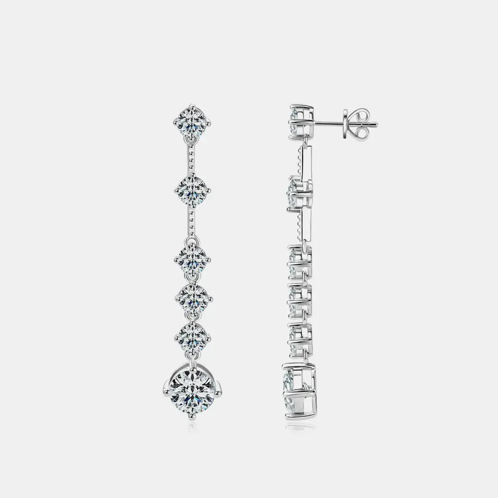 4 Carat Moissanite 925 Sterling Silver Earrings Silver / One Size The Nichole Collection
