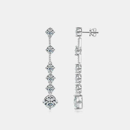 4 Carat Moissanite 925 Sterling Silver Earrings Silver / One Size The Nichole Collection