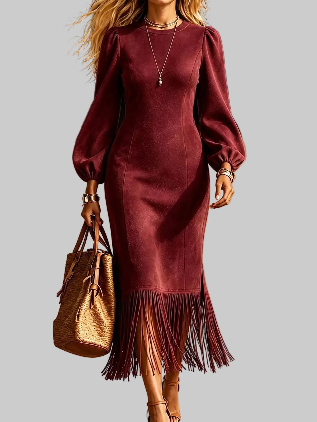 FRINGE HEM MIDI DRESS The Nichole Collection - Official Site