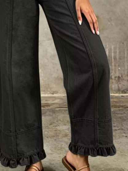 RUFFLE-HEM WIDE-LEG JEANS The Nichole Collection - Official Site