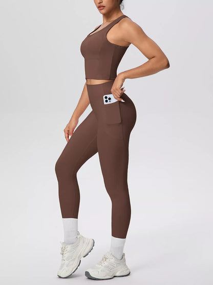 Scoop-Neck Tank and High-Waisted Leggings Active Set The Nichole Collection - Official Site