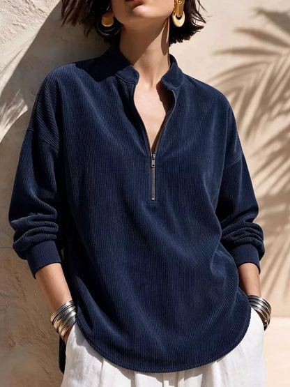 ASPEN CORDUROY HALF-ZIP SWEATER The Nichole Collection - Official Site