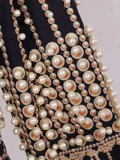 Pearl-Embellished One-Button Blazer The Nichole Collection