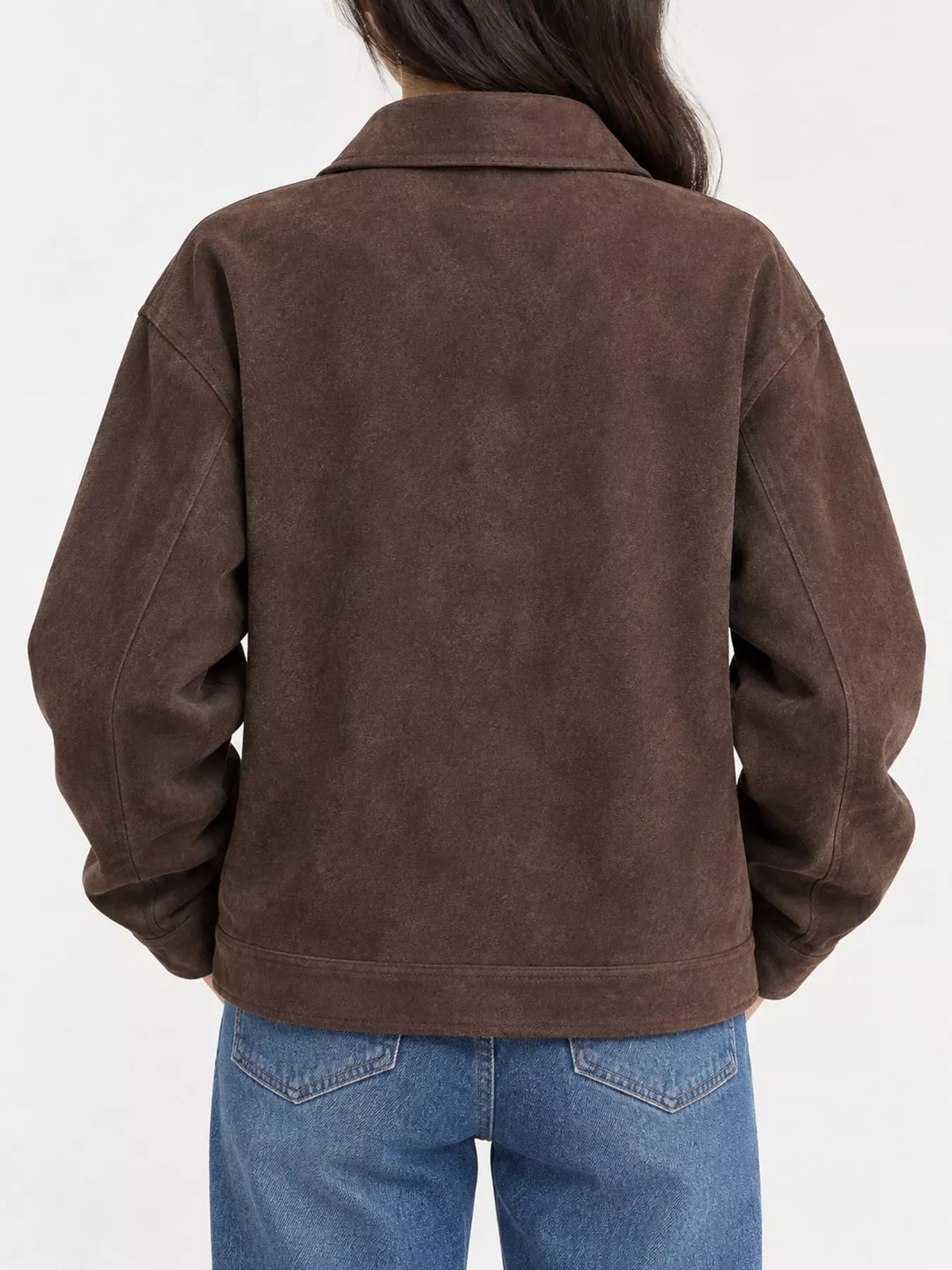 Suede Jacket with Silver-Tone Hardware The Nichole Collection