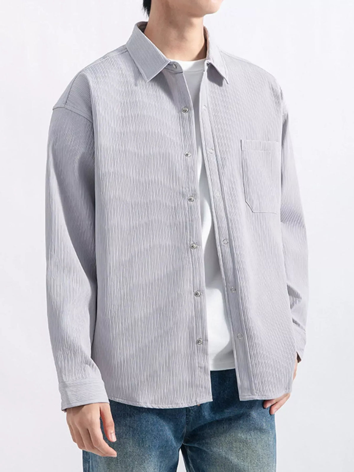 Men's Casual Textured Button-Down Shirt Jonathan M Collection