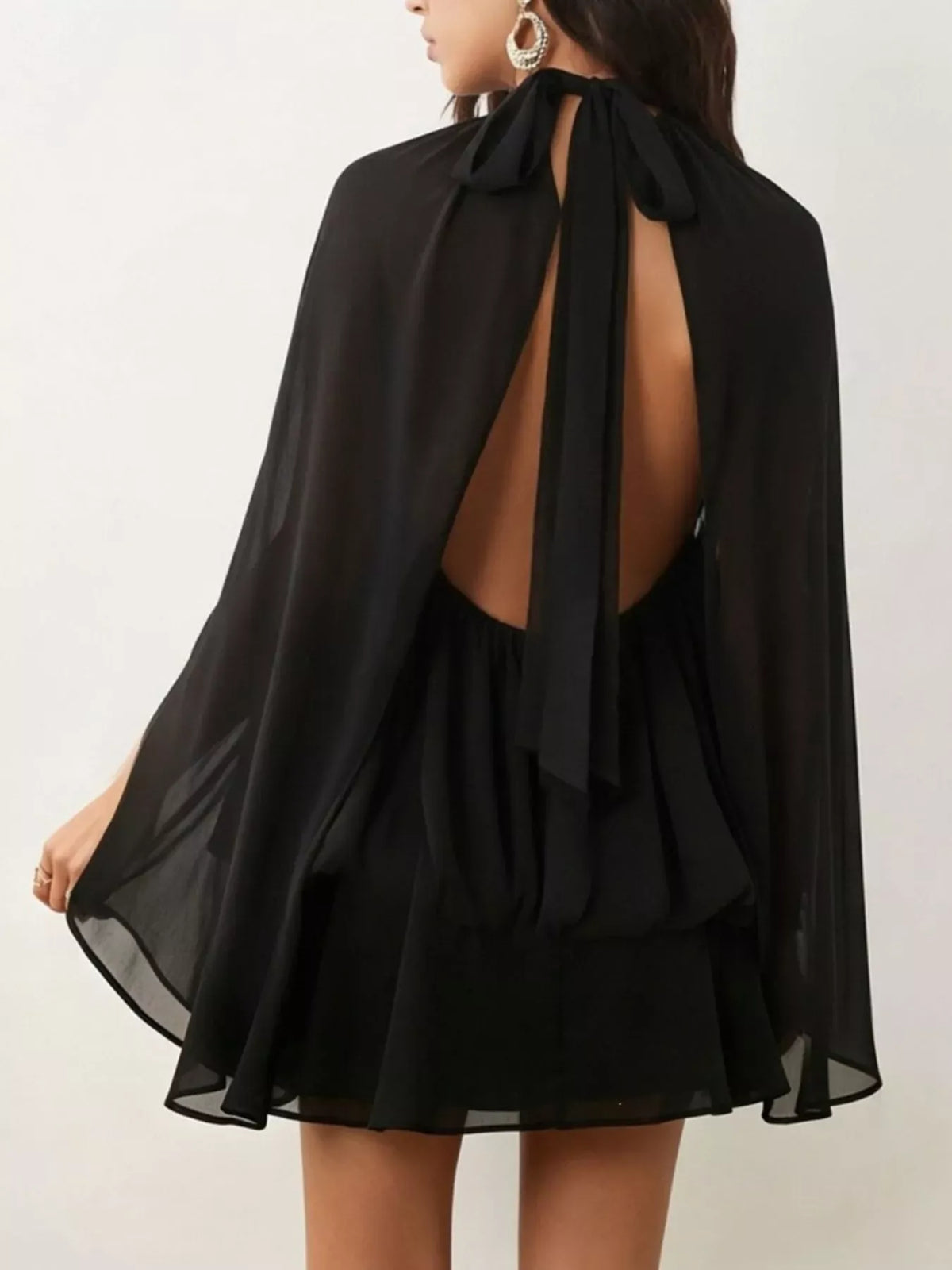 Tie-Back Layered Flare-Sleeve Mini Dress The Nichole Collection - Official Site